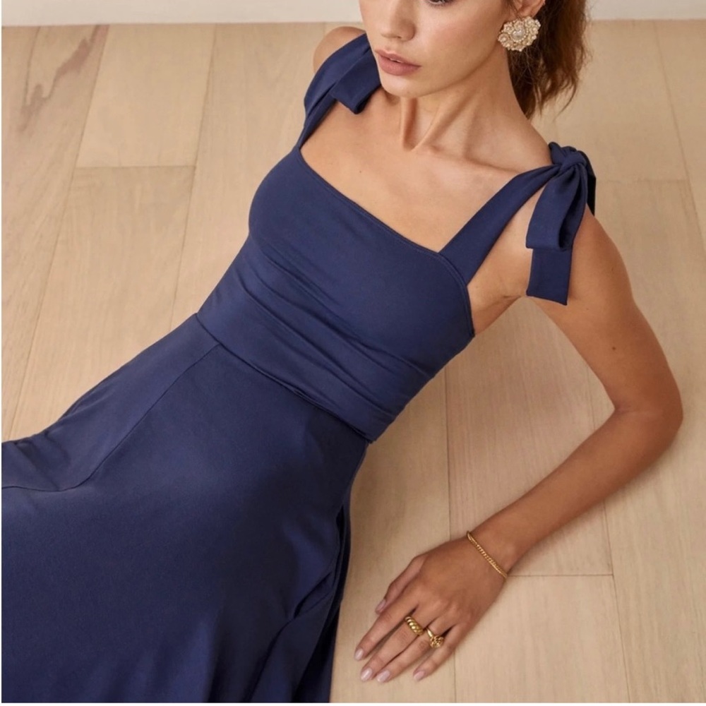 Reformation Edita navy dress size large